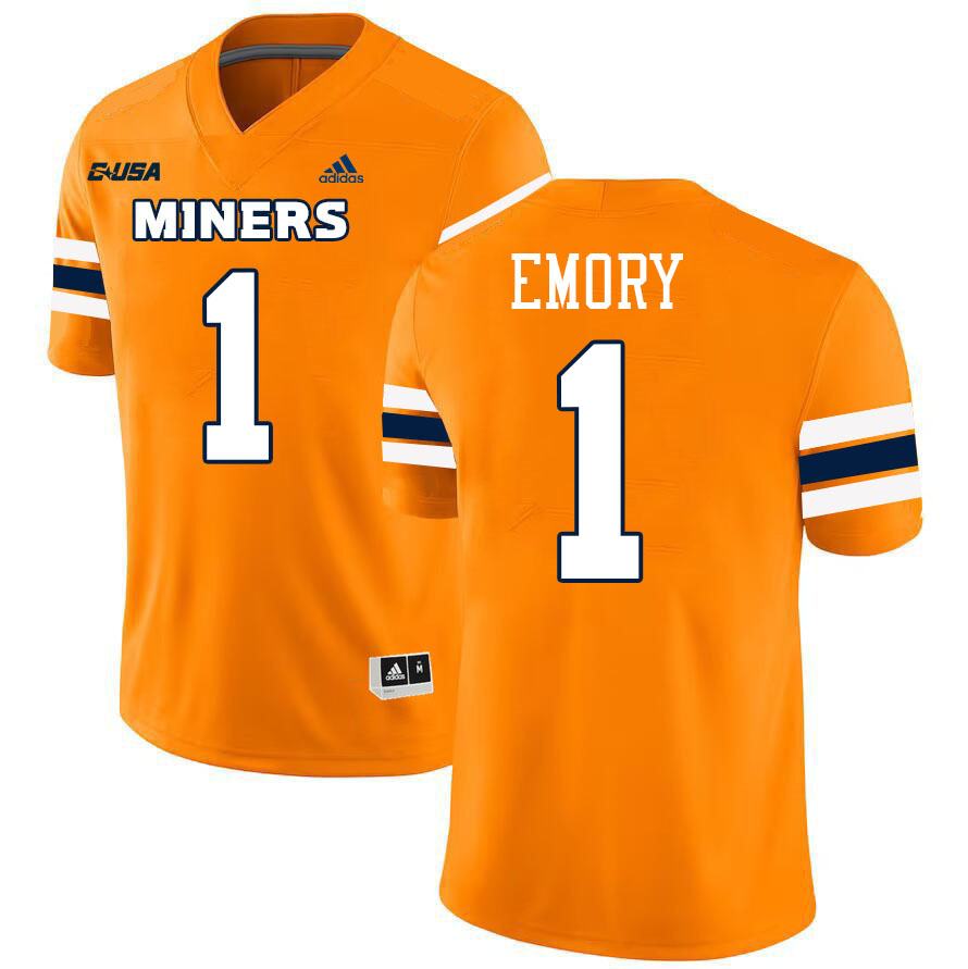 #1 Ashten Emory UTEP Jersey,UTEP Miners College Football Jersey,Uniforms-Orange